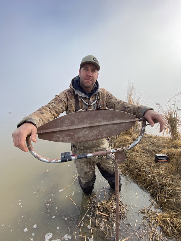 Casey Stafford with original California spinning wing decoy