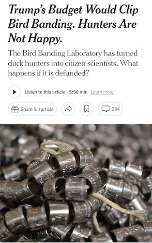 duck banding program defunded